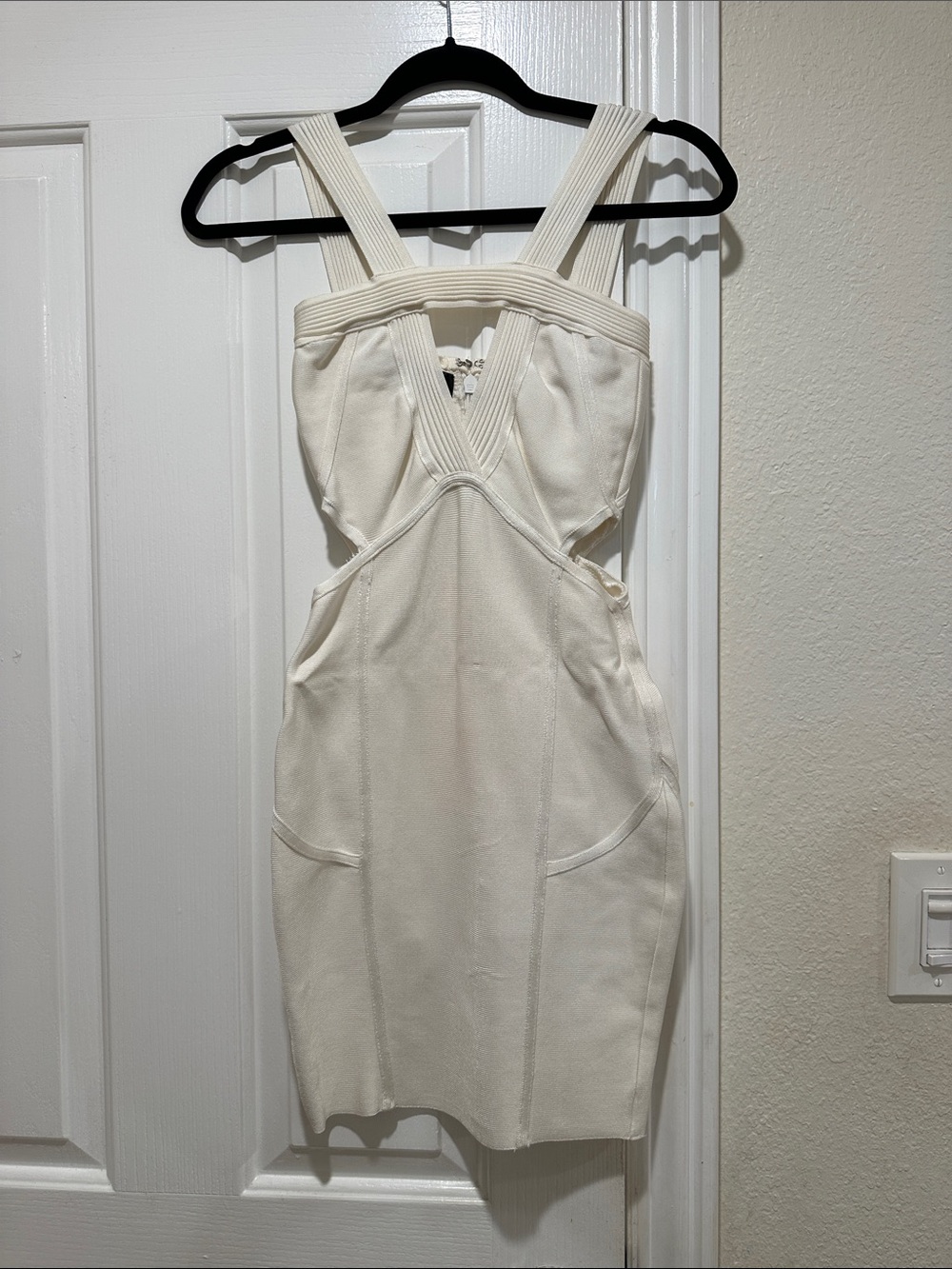 House of CB Cream Cutout Bandage Mini Dress